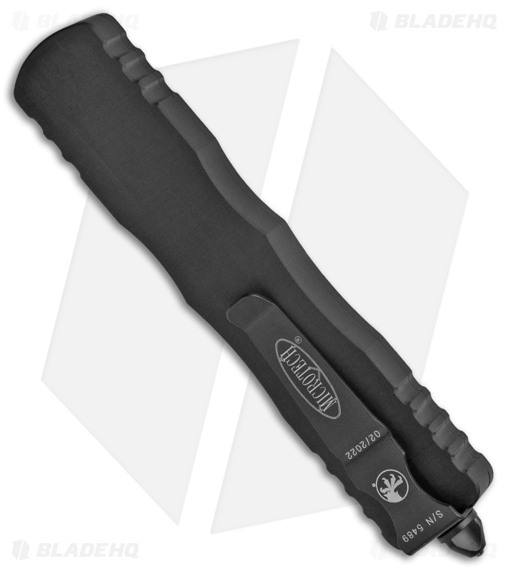 Microtech Dirac Delta D/E OTF Auto Knife Black Al (3.75" Black Full Serr) 227-3T