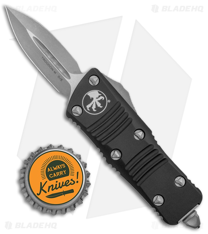 Microtech Troodon Mini D/E Automatic Black (1.9" Apocalyptic) 238-10 AP