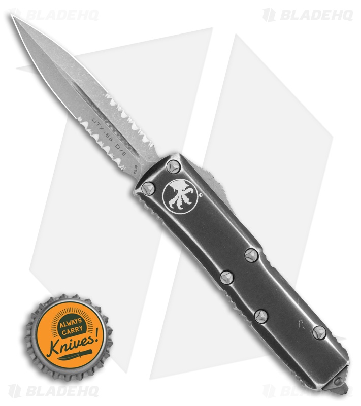 Microtech UTX-85 D/E OTF Automatic Knife (3.125" Apocalyptic Serr) 232-11DBK