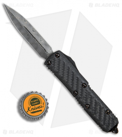 Microtech UTX-85 D/E OTF Automatic Knife CF w/ Copper HW (3.1" Damascus)