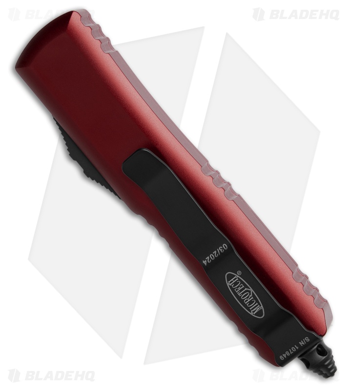 Microtech UTX-85 D/E OTF Automatic Knife Merlot Red Aluminum (3.1" Black Serr)