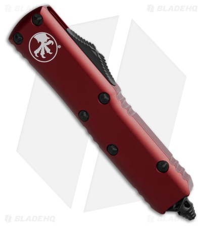 Microtech UTX-85 D/E OTF Automatic Knife Merlot Red Aluminum (3.1" Black Serr)