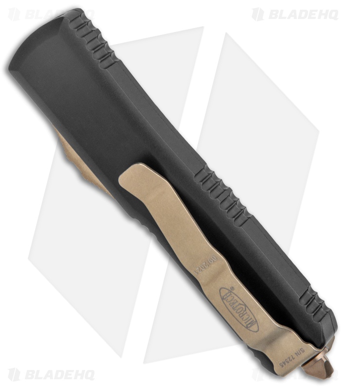 Microtech UTX-85 Dagger D/E OTF Automatic Knife Black (3.1" Bronze Full Serr) 