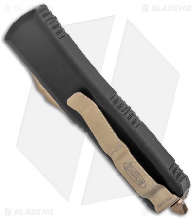 Microtech UTX-85 Dagger D/E OTF Automatic Knife Black (3.1" Bronze Full Serr) 