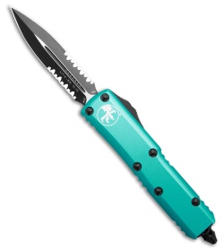 Microtech UTX-85 D/E OTF Automatic Knife Turquoise Aluminum (3.1" Black Serr)