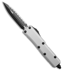 Microtech UTX-85 D/E OTF Automatic Knife Natural Clear Al (3.1" Black Full Serr)