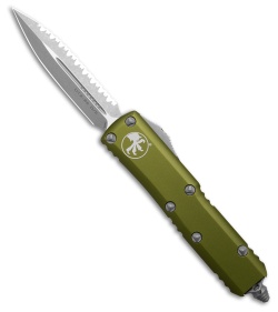 Microtech UTX-85 D/E OTF Automatic Knife OD Green (3.1" Apocalyptic Full Serr)