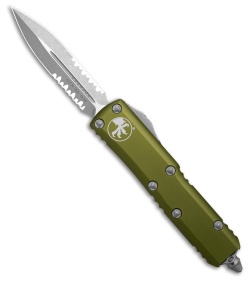 Microtech UTX-85 D/E OTF Automatic Knife OD Green Al (3.1" Apocalyptic Serr)