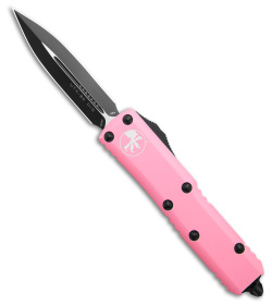 Microtech UTX-85 D/E OTF Automatic Knife Pink Aluminum (3.2" Black) 232-1BPK