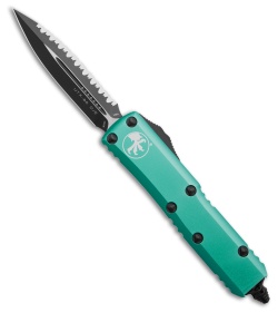 Microtech UTX-85 D/E OTF Automatic Knife Turquoise (3.1" Black Full Serr)