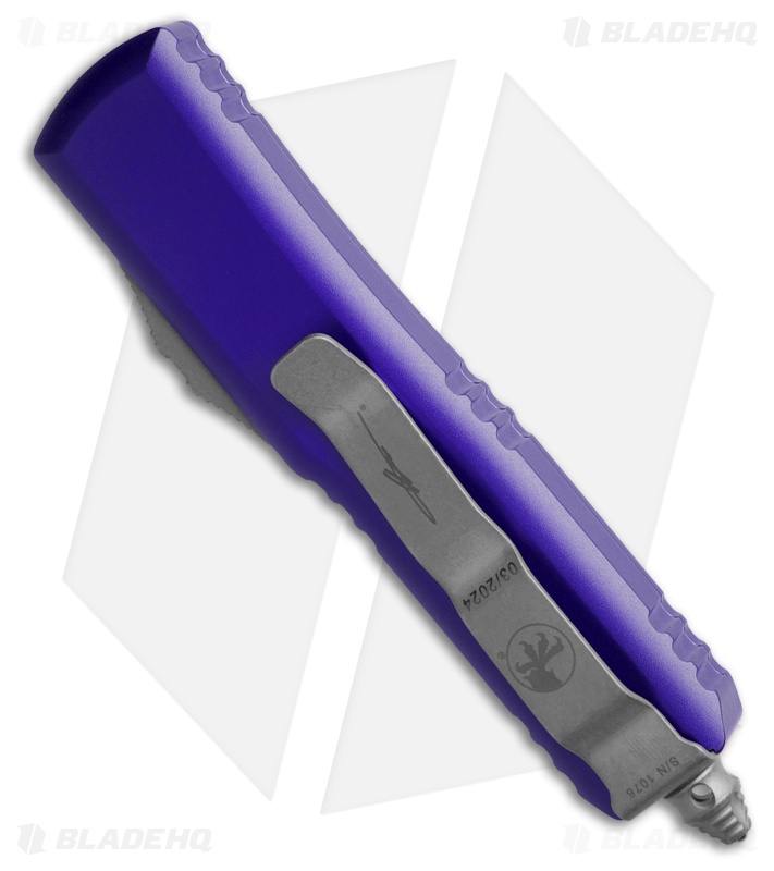 クリスアンクローバー製　オーストリッチ　パープル Microtech UTX-85 Hellhound OTF Purple Al Hellhound Apoc M390