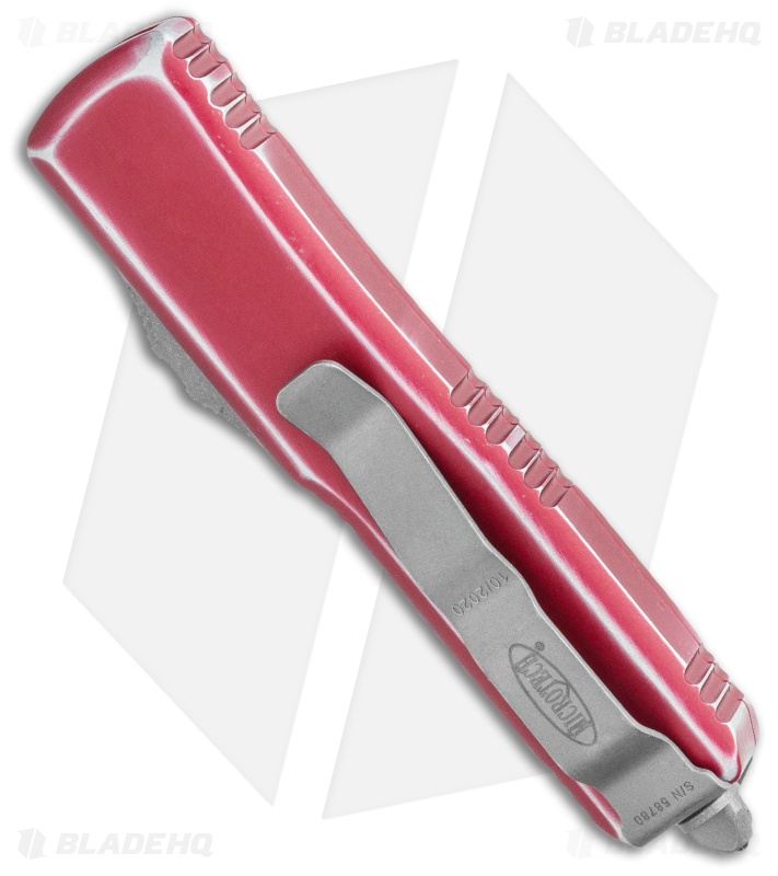 Microtech UTX-85 S/E OTF Automatic Knife Distressed Red Aluminum (3.1" SW)