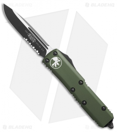 Microtech UTX-85 S/E OTF Automatic Knife OD Green (3.125" Black Serr) 231-2OD