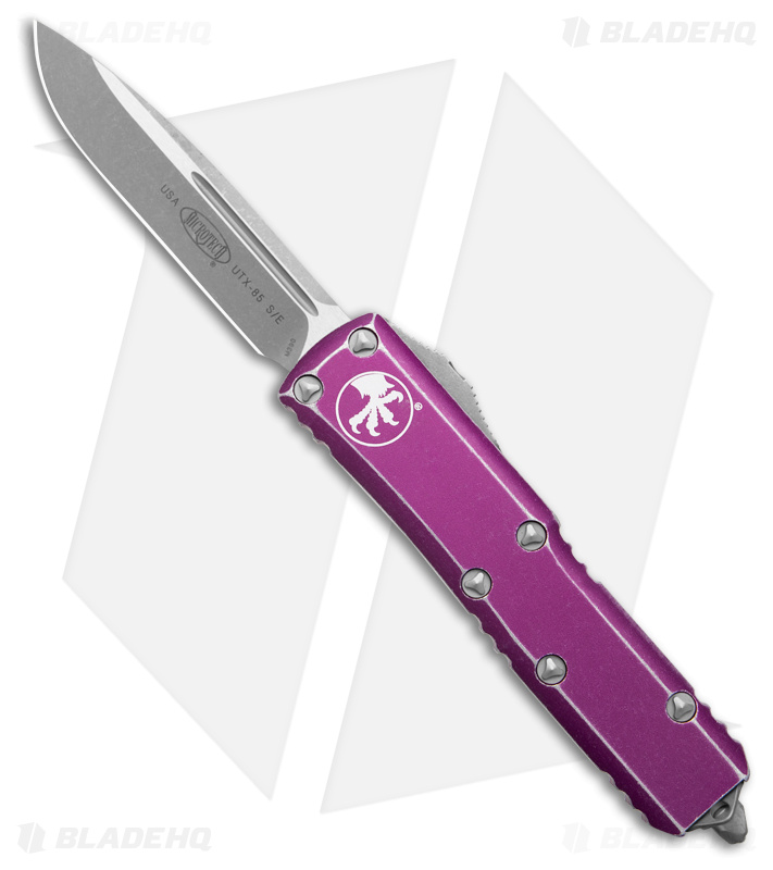 Microtech UTX-85 S/E OTF Automatic Knife Distressed Violet (3.1" Apocalyptic)