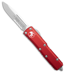 Microtech UTX-85 S/E OTF Automatic Knife Red (3.1" Stonewash Serr) 231-11RD