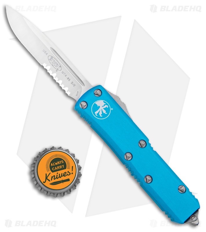 Microtech UTX-85 S/E OTF Automatic Knife Turquoise (3.125" Satin Serr)
