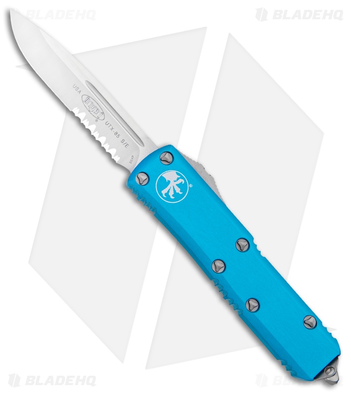 Microtech UTX-85 S/E OTF Automatic Knife Turquoise (3.125" Satin Serr)