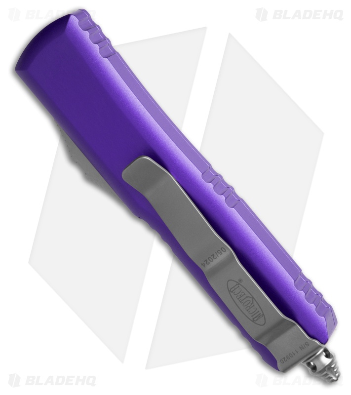 Microtech UTX-85 S/E OTF Automatic Knife Purple Aluminum (3.1" Satin Serr)