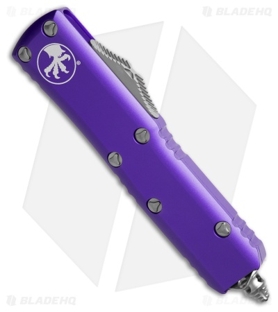 Microtech UTX-85 S/E OTF Automatic Knife Purple Aluminum (3.1" Satin Serr)