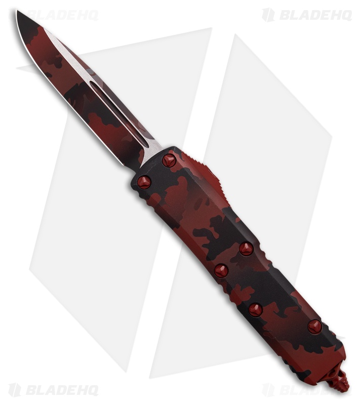 Microtech UTX-85 S/E OTF Automatic Knife Red Camo Aluminum (3.1" Red Camo)