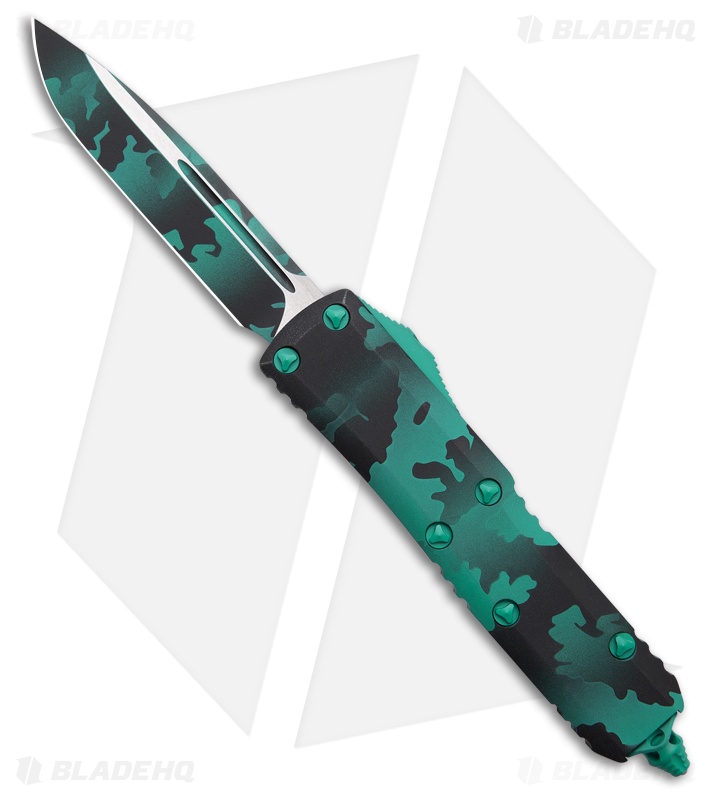 Microtech UTX-85 S/E OTF Knife Turquoise Camo Al Turquoise Camo