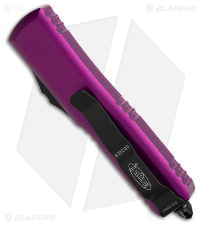 Microtech UTX-85 S/E OTF Automatic Knife Violet (3.125" Black Serr)