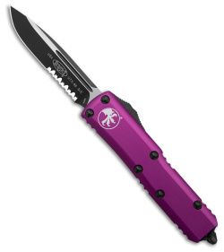 Microtech UTX-85 S/E OTF Automatic Knife Violet (3.125" Black Serr)