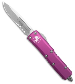 Microtech UTX-85 S/E OTF Automatic Knife Violet Aluminum (3.1" SW Serr)