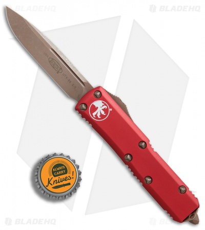 Microtech UTX-85 S/E OTF Automatic Knife Red (3.125" Bronze) 