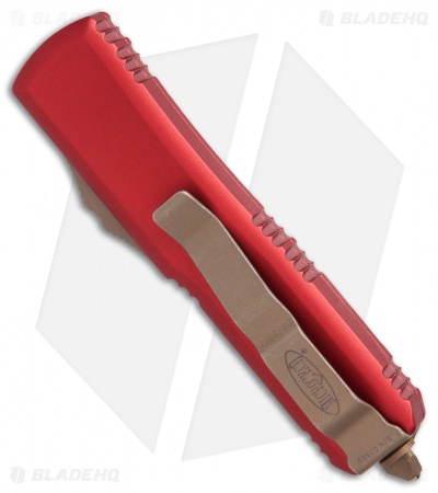 Microtech UTX-85 S/E OTF Automatic Knife Red (3.125" Bronze) 