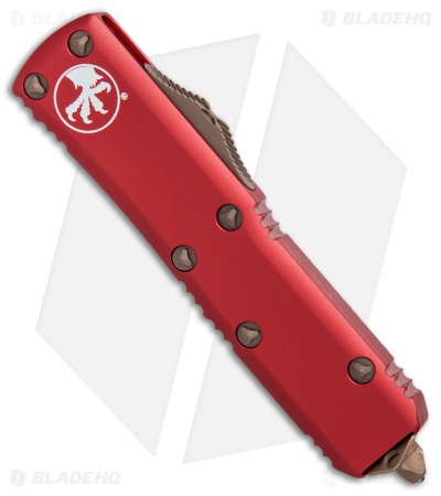 Microtech UTX-85 S/E OTF Automatic Knife Red (3.125" Bronze) 
