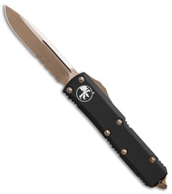 Microtech UTX-85 S/E OTF Automatic Knife Black (3.1" Bronze Serr) 