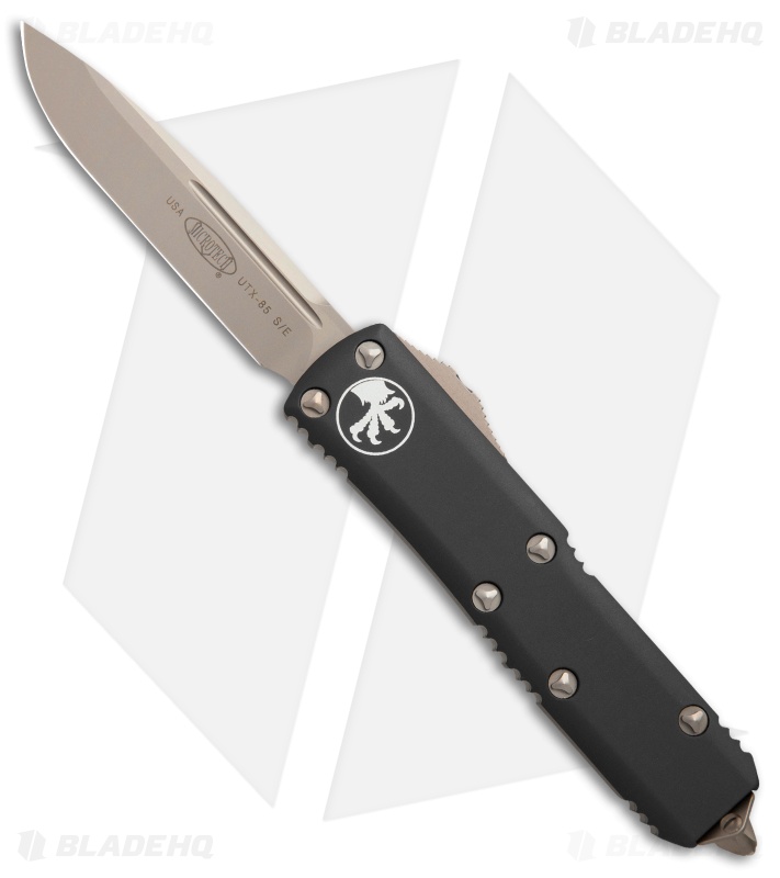 Microtech UTX-85 S/E OTF Automatic Knife Apocalyptic Black (3.125" Bronze)