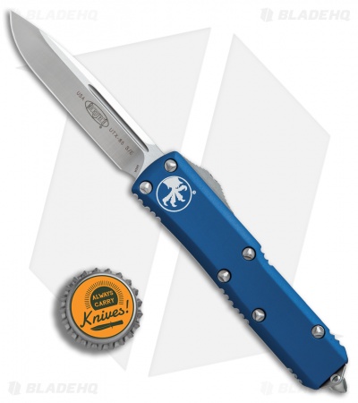 Microtech UTX-85 S/E OTF Automatic Knife Blue (3.125" Satin) 231-4BL