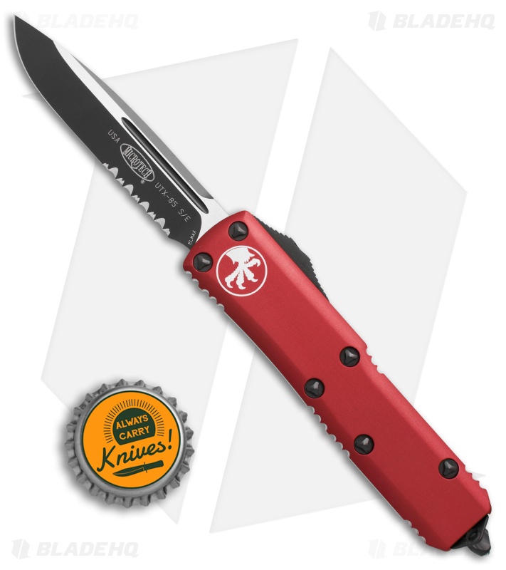 Microtech UTX-85 S/E OTF Automatic Knife Red (3.125" Black Serr) 231-2RD