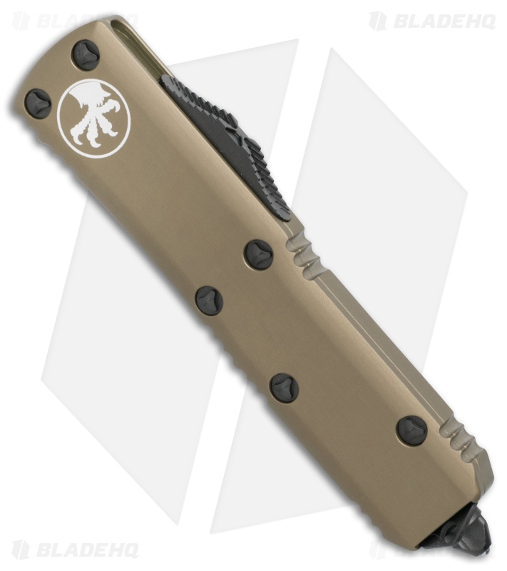 Microtech UTX-85 S/E OTF Automatic Knife Tan Aluminum (3.1" Black Serr) 231-2TA