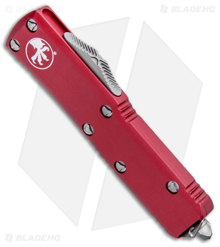 Microtech UTX-85 T/E OTF Automatic Knife Red (3.125" Stonewash Serr) 233-11RD