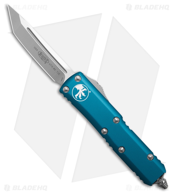 Microtech UTX-85 T/E OTF Automatic Knife Blue Aluminum (3.1" Satin) 233-4 BL