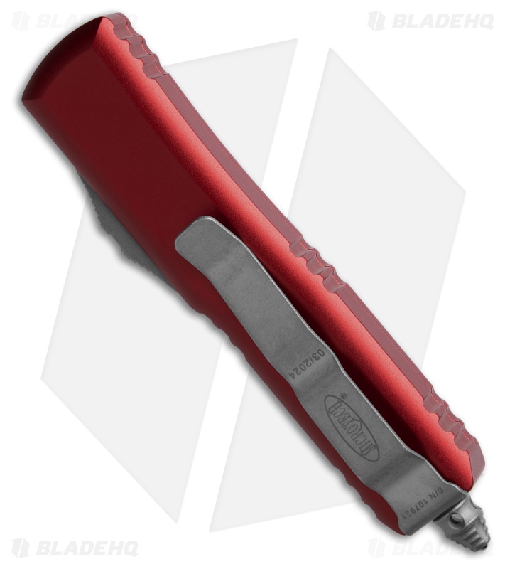 Microtech UTX-85 T/E OTF Automatic Knife Merlot Red Al (3.1" Apocalyptic Serr)