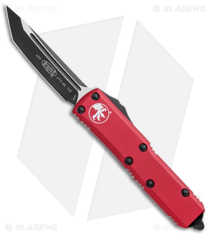 Microtech UTX-85 T/E OTF Automatic Knife Red (3.125" Black) 233-1RD