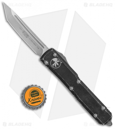 Microtech S/E OTF Tanto Automatic Knife Distressed Black (3.4" Apocalyptic)