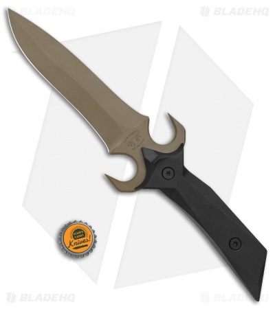 Paragon A-2 Fighter Fixed Blade Knife Dagger Black Aluminum (5.5" Tan)