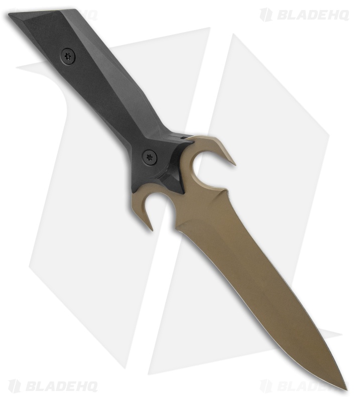 Paragon A-2 Fighter Fixed Blade Knife Dagger Black Aluminum (5.5" Tan)