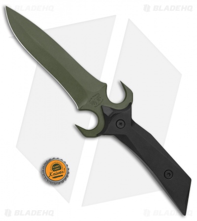 Paragon A-2 Fighter Fixed Blade Knife Dagger Black Aluminum (5.5" Green)