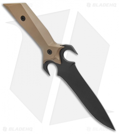 Paragon A-2 Fighter Fixed Blade Knife Dagger Tan Aluminum (5.5" Black)