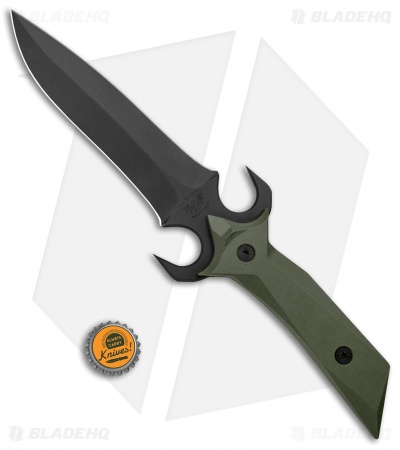 Paragon A-2 Fighter Fixed Blade Knife Dagger Green Aluminum (5.5" Black)
