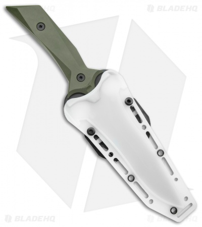 Paragon A-2 Fighter Fixed Blade Knife Dagger Green Aluminum (5.5" Black)