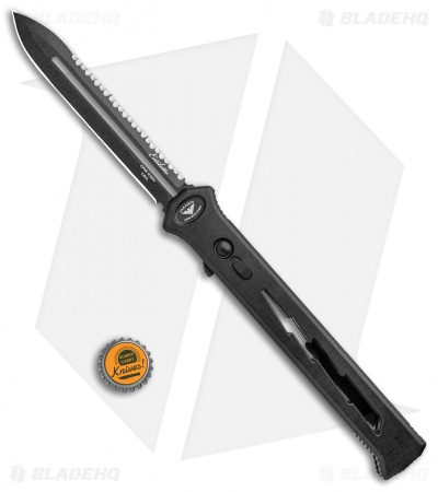 Paragon Estiletto Dagger OTF Automatic Knife Black Bolt (5.5" Blk Plain/Serr)