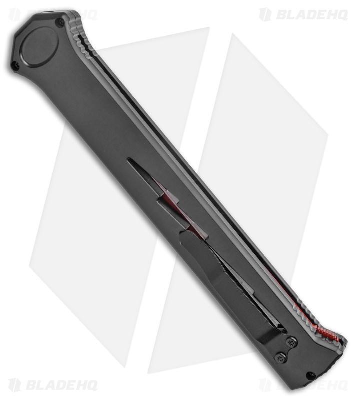 Paragon Estiletto Tanto OTF Auto Knife Lightning Bolt (5.5" Red Double Serr)