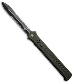 Paragon Estiletto OD Green OTF Auto Knife (5.25" Black Serr)